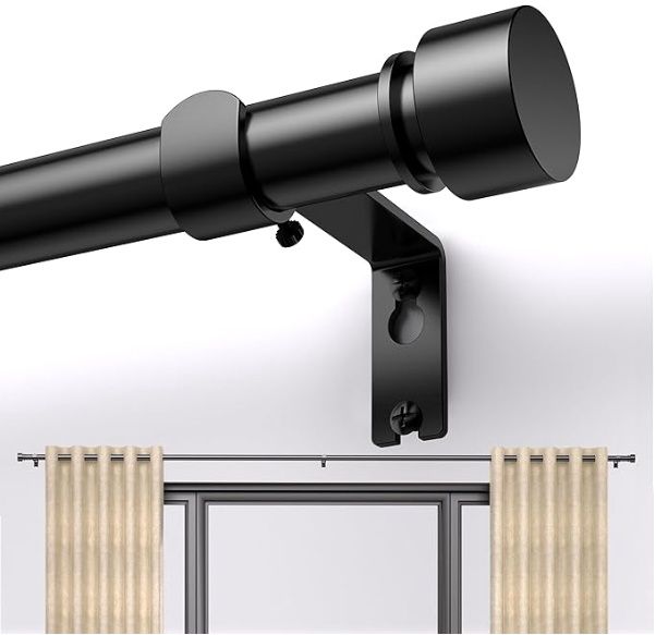 Black Curtain Rod 17 to 169 inch for Window
