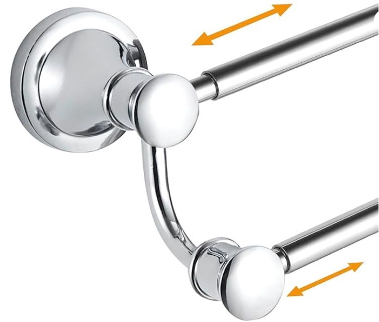 Adjustable Retractable 15-27 Inches Chrome Bathroom Towel Bar