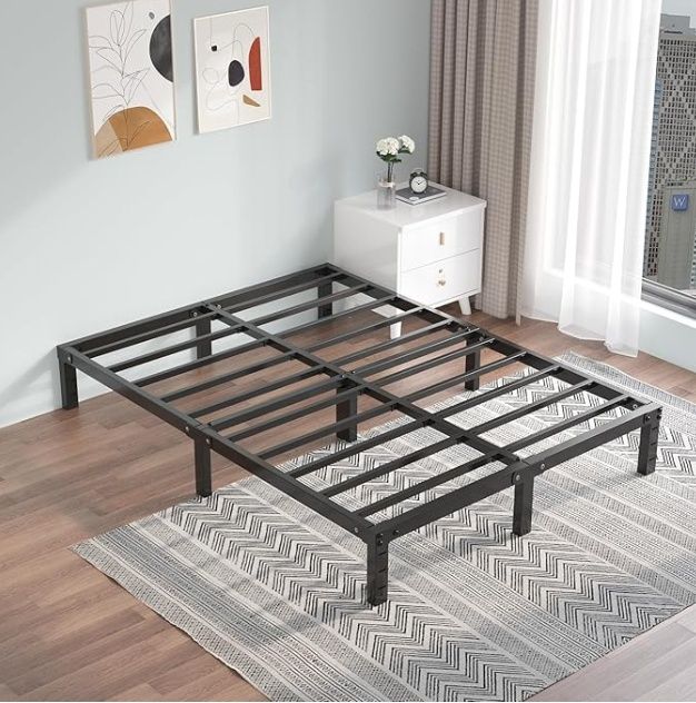 12 Inch Bed Frame Queen Size Metal Platform  Bed