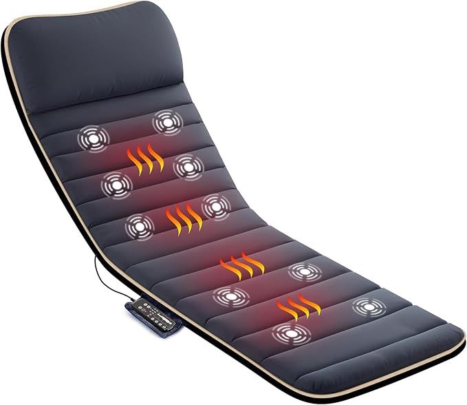 Snailax Massage Mat with heat, Massage Pad with 10 Vibration Motors,
