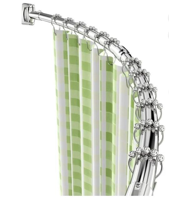 35&quot;- 63&quot; Curved Shower Curtain Rod, Adjustable, Rustproof Stainless Steel