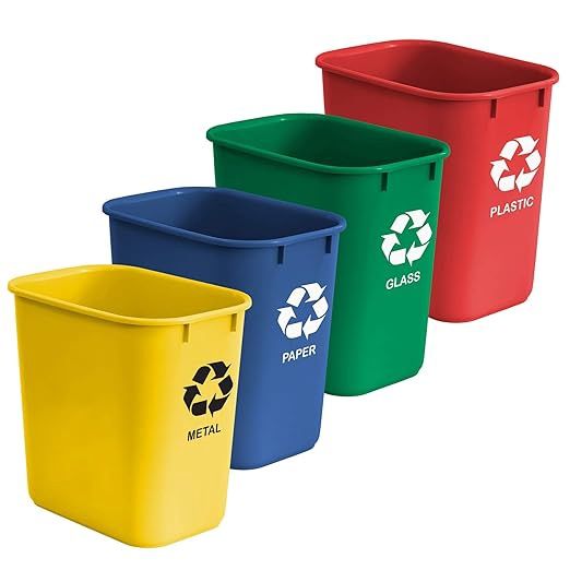 Acrimet Wastebasket Bin for Recycling, 6.75 Gallon/ 27 Quart/ 24 Liter (Made of Plastic)