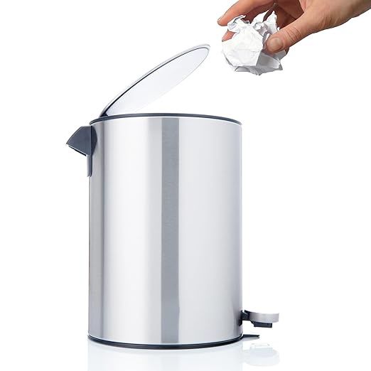 Bamodi Bathroom Bin 3L – Garbage Can with Lids – Small Pedal Bin for Bathroom