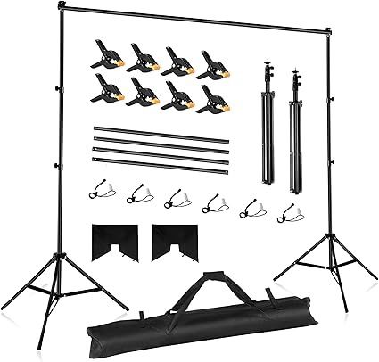Backdrop Stand 10x7ft Adjustable Photo Backdrop Stand Kit