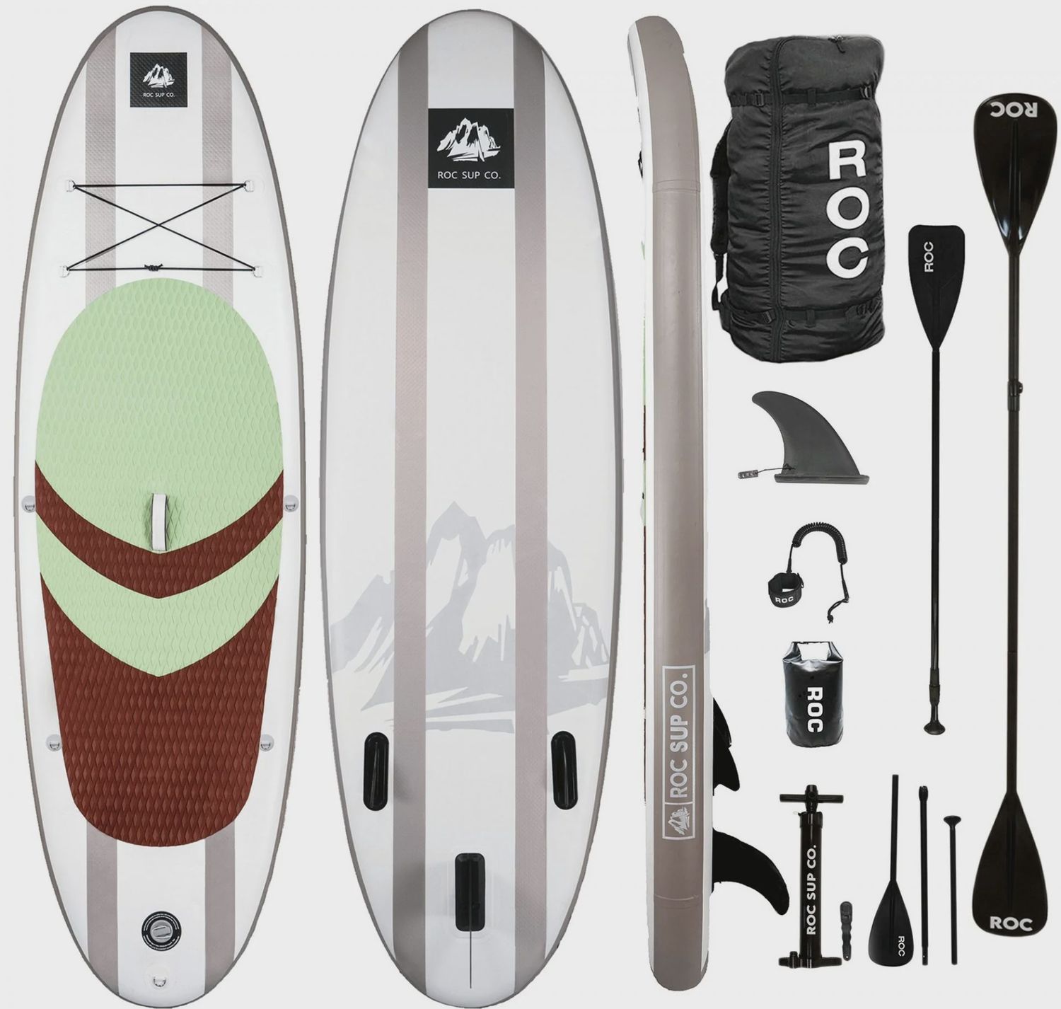 Roc Inflatable Stand Up Paddle Boards with Premium SUP Paddle Board Accessories - 10&#39;