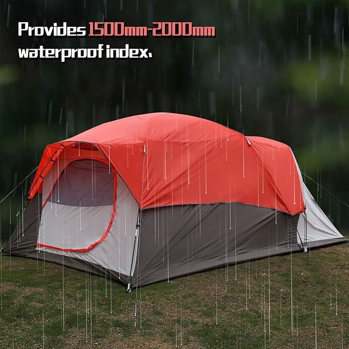 Outdoor Portable Cabin Camping Tent Double Layer for Family 5-6 Person