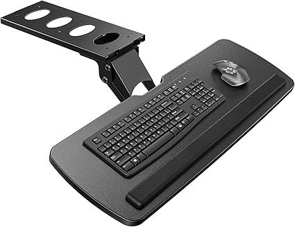 HUANUO Keyboard Tray, 360 Adjustable Ergonomic Sliding Keyboard &amp; Mouse Tray