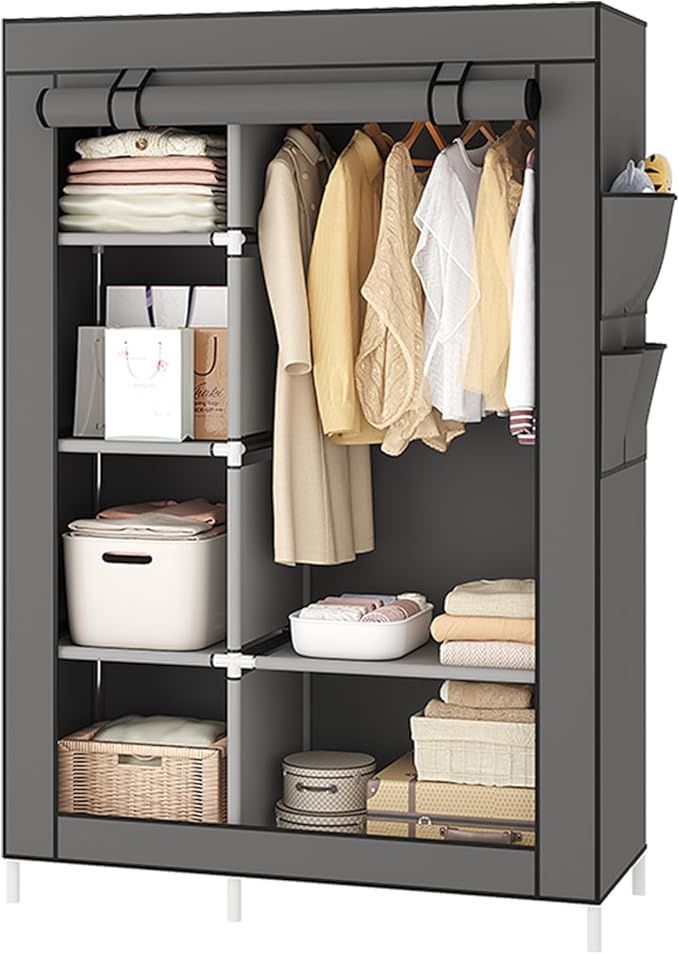 UDEAR Large Capacity Portable Wardrobe, Clothes Organizer Non-Woven Cover