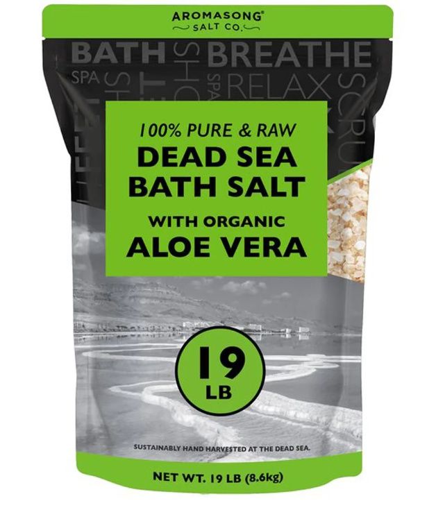 Raw Dead Sea Bath Salt with Organics Aloe Vera - 19 lbs