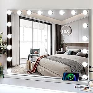 Vanity Mirror with Lights, 28" x 22" Large Hollywood Vanity Mirror