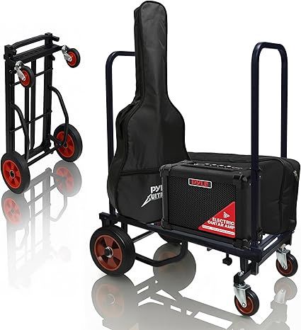 Pyle Folding Hand Truck Dolly Cart – 8-in-1 Convertible Trolley with Wheels