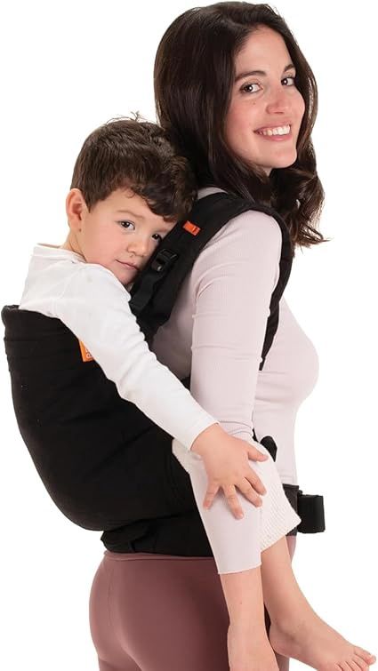 Beco Toddler Carrier with Extra Wide Seat, 100% Cotton Toddler Carrying Backpack - Black