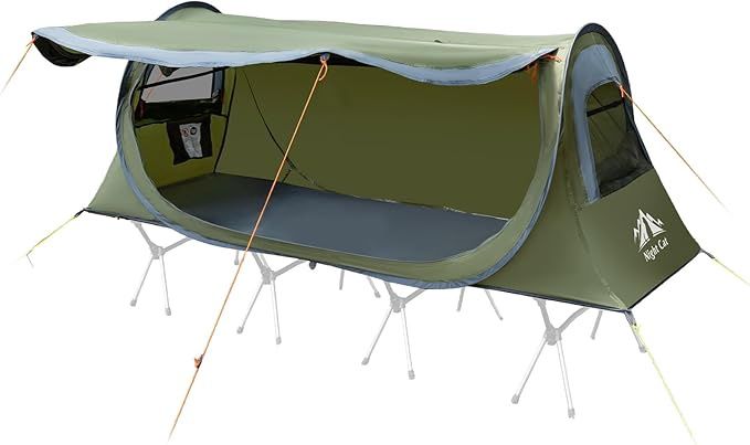 Night Cat Pop-up Camping Tent: 1 Person Tent Waterproof Instant Easy Setup Tunnel Tent