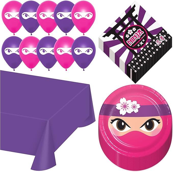 Pink Ninja Party Pack - Serves 16