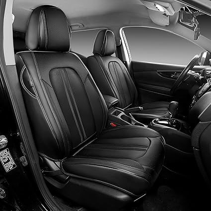 FREESOO Black Car Seat Covers Full Set, Universal Fit