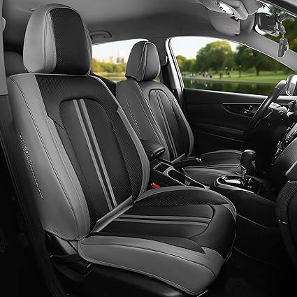 FREESOO Black/Grey Car Seat Covers Full Set - Universal Fit