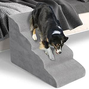 Dog Stairs and Ramp, 4-Step Dog Steps for High Beds and Couch