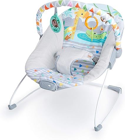 Bright Starts Baby Bouncer Soothing Vibrations Infant Seat - Removable Toy Bar