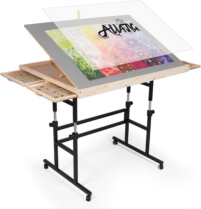 ALL4JIG 1500 Piece Jigsaw Puzzle Table with Legs,25&quot;x34&quot;Adjustable Puzzle Tables