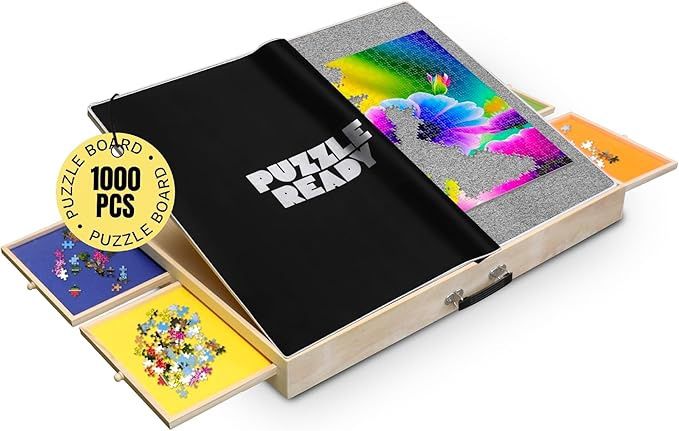 Puzzle Ready Tilting Puzzle Board with Drawers &amp; Cover Mat - 1000-Piece