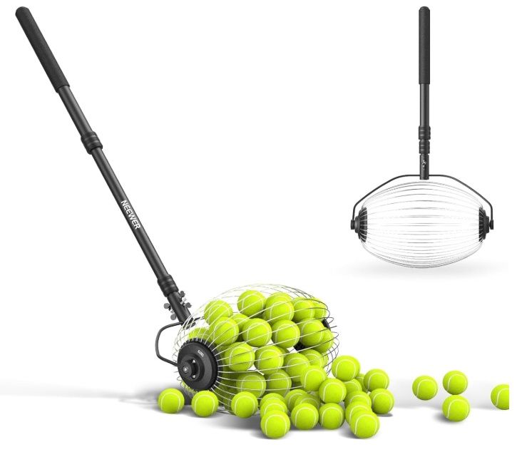 NEEWER Tennis Ball Collector, 30-58"/77-148cm Telescopic Rolling Ball