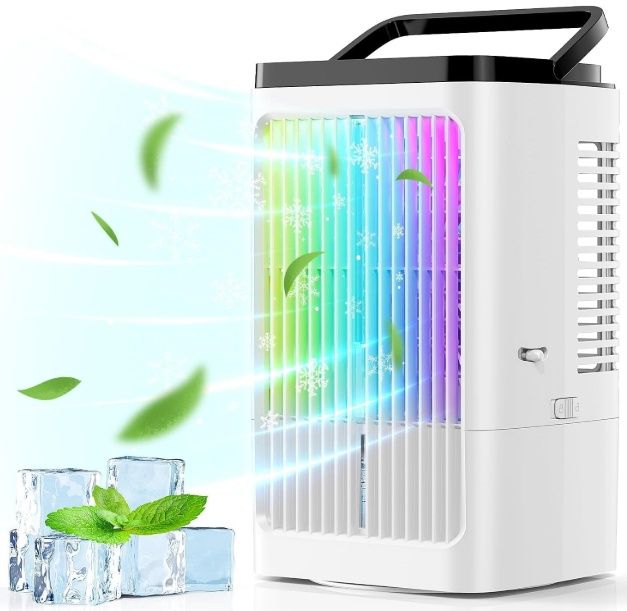 Husuime Portable Air Conditioner with 4 Speeds and 2 Spray Modes
