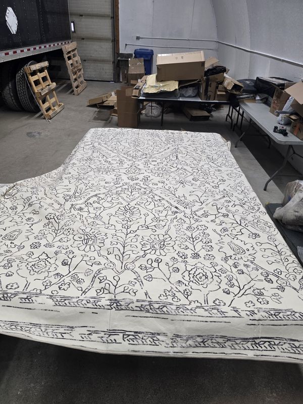 Jinchan 8x10 Cream/Grey Area Rug