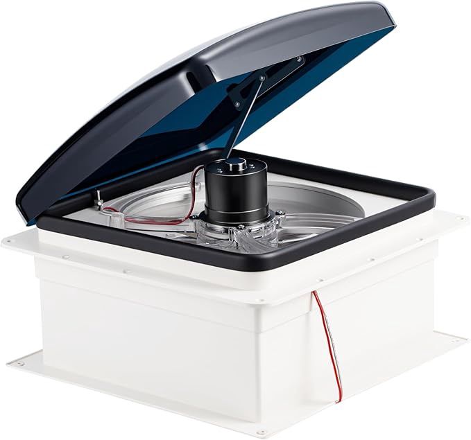 12V RV Roof Fan Vent 14&#39;&#39; 10 Speed Reversible Manual Lift (NO REMOTE)