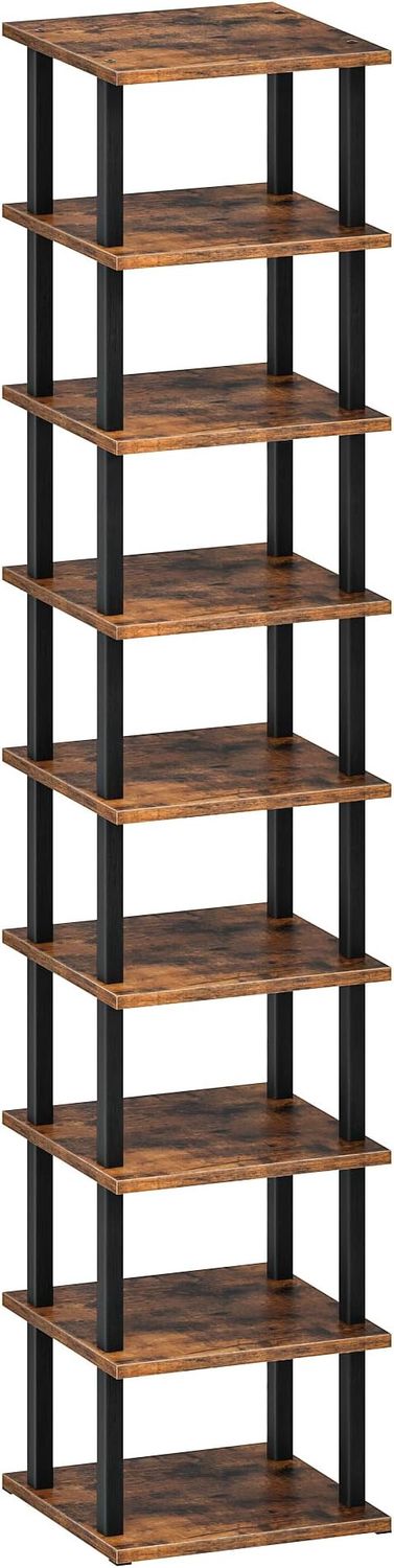 9-Tier Vertical Shoe Rack, DIY Corner Shoe Rack for Entryway, Narrow Shoe Shelf