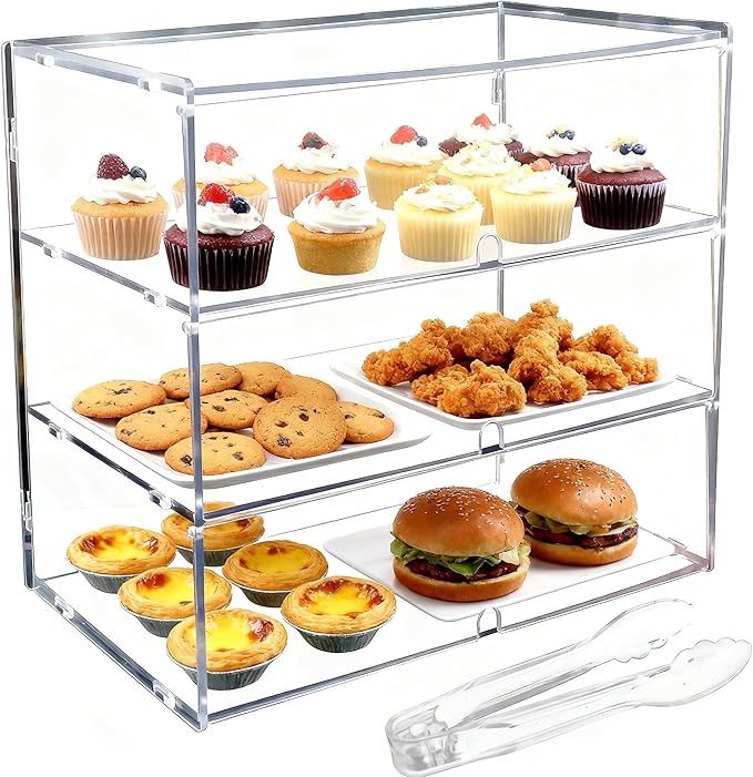 Clear Acrylic Counter Top Bakery Display Case 5mm high Impact PETG Panels