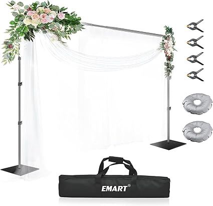 EMART Heavy Duty Backdrop Stand, 8.5ft Height 10ft Width Adjustable Background Support Kit
