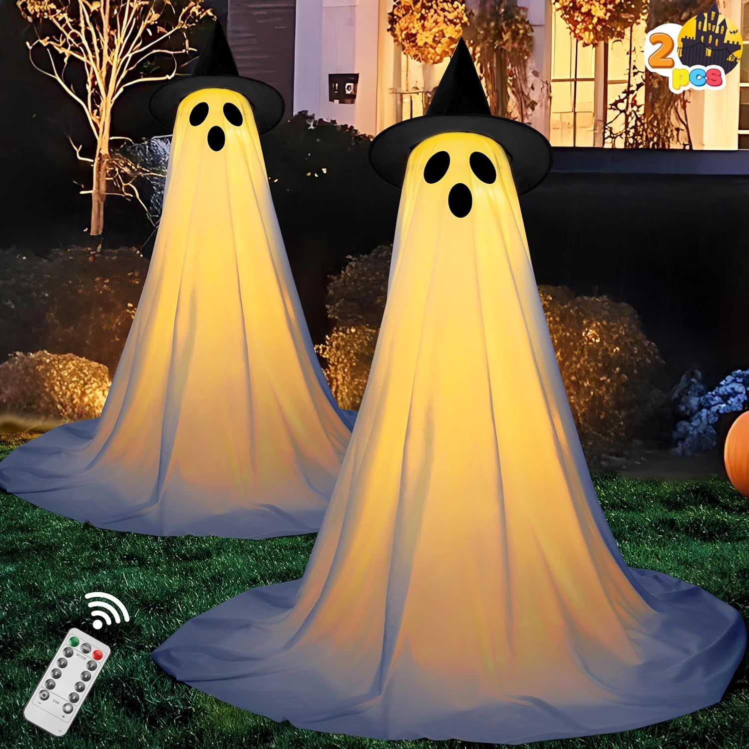 JOYIN 2 Packs 47&#39;&#39; Halloween Decorations Outdoor Standing Ghost