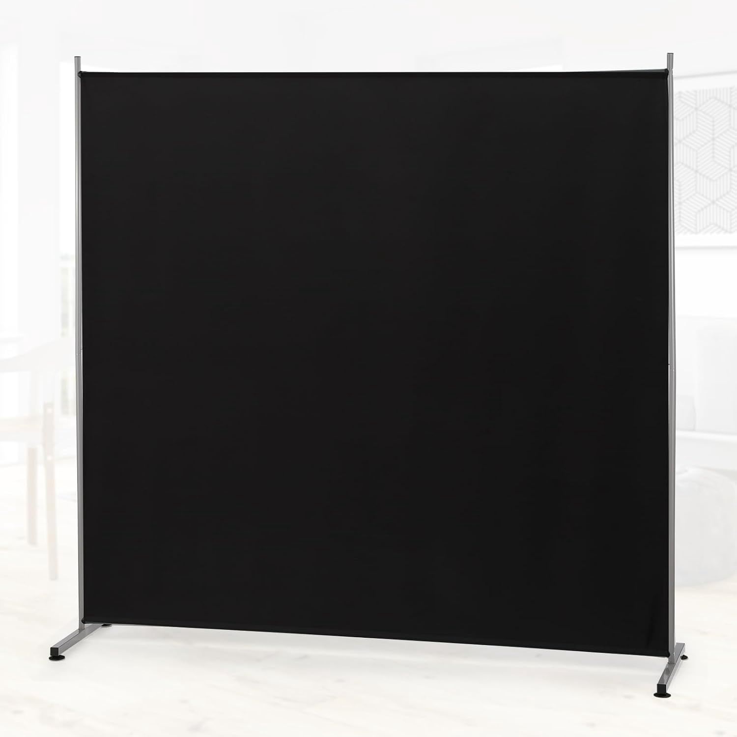 RANTILA Single Large Panel Room Divider 71&#39;&#39;W x 71&#39;&#39;H Black