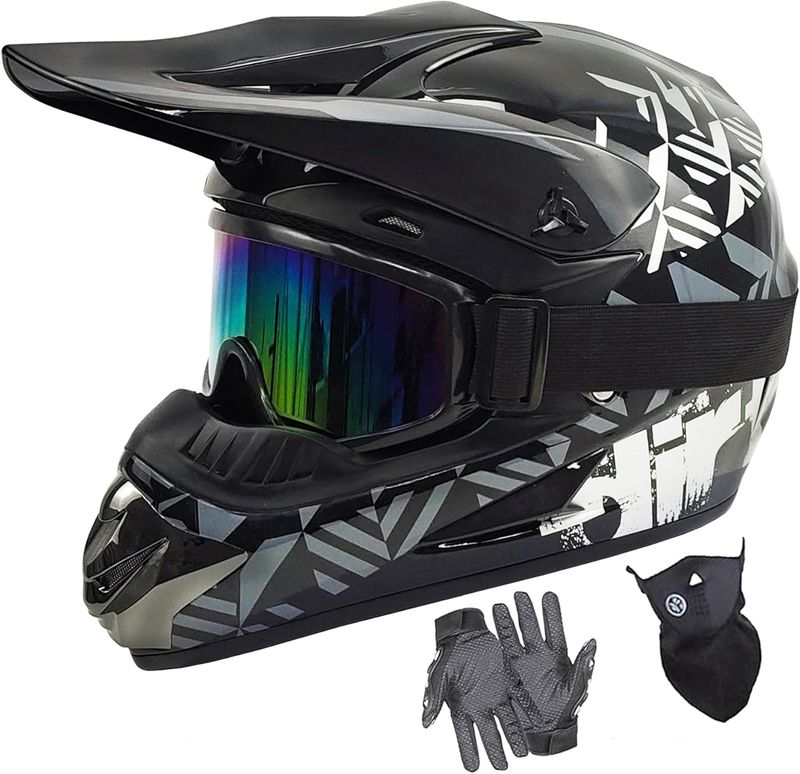 Youth Dirt Bike Helmet - Fashion/Motocross/Motorcycle/BMX - Medium / Grey