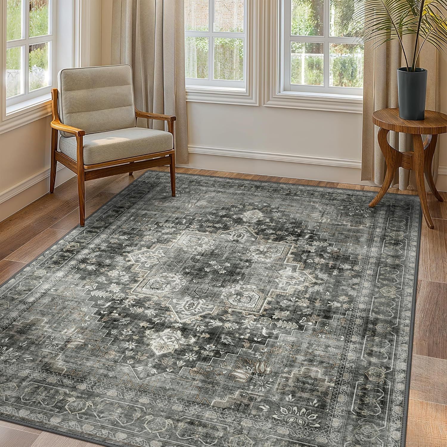 GENIMO Area Rugs 8x10 for Living Room - Charcoal Grey