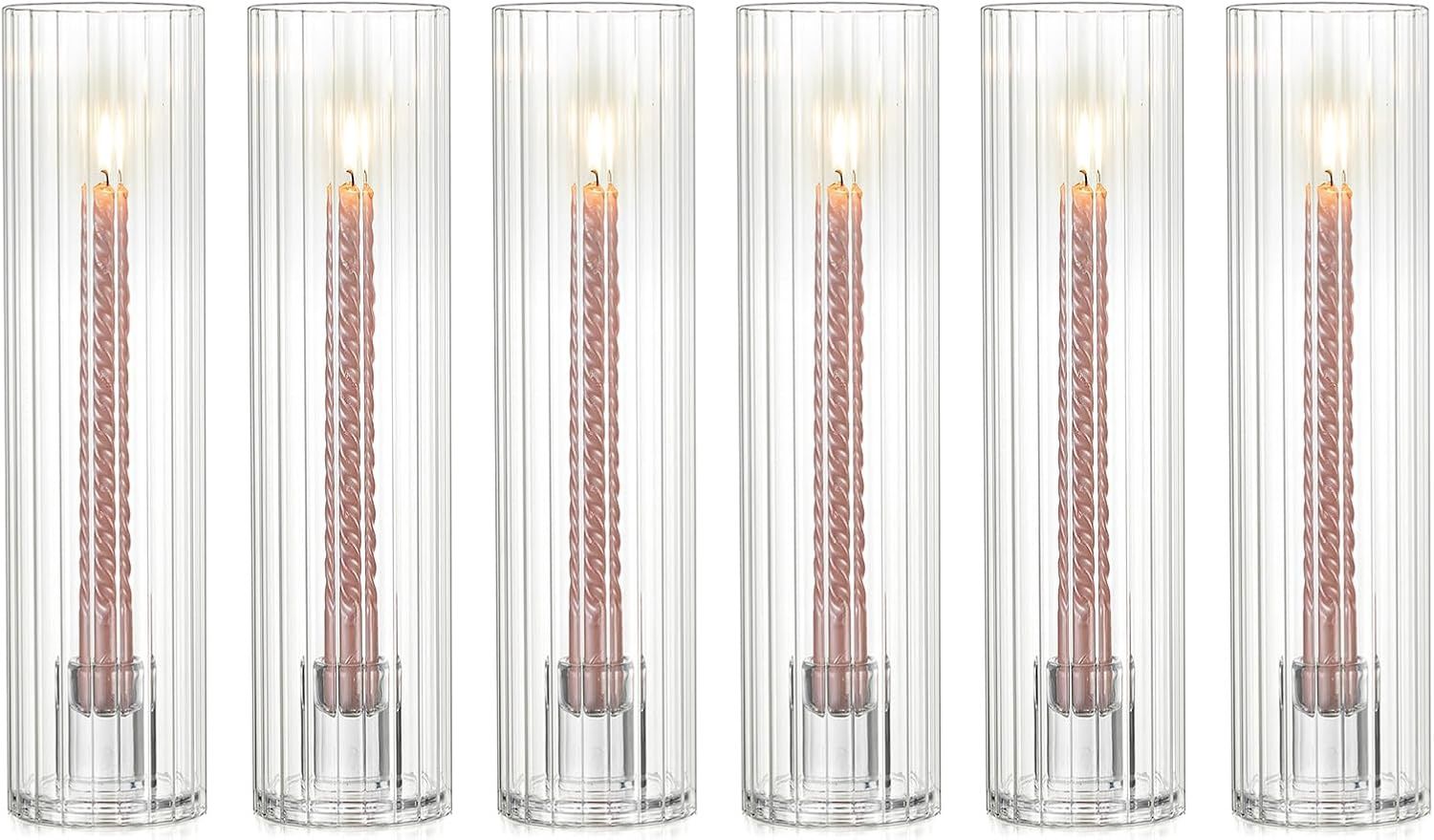 NUPTIO Taper Candle Holders for Centerpiece - Set of 6
