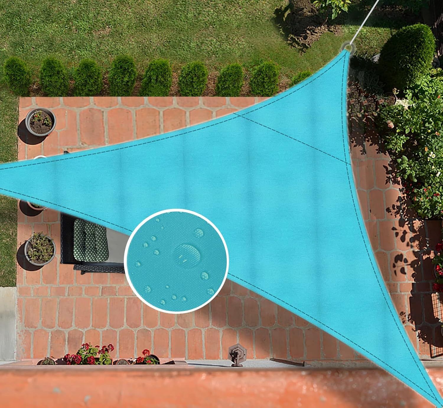 Insun 95% Sunscreen Anti UV Water Resistance Oxford Cloth Triangle Sun Shade 16.4&#39;x16.4&#39;x16.4&#39;