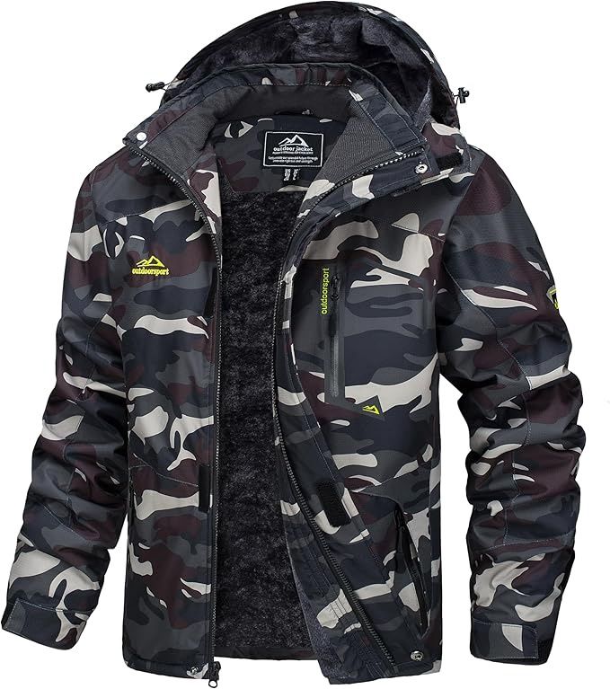 MAGCOMSEN Men's Water Resistant Fleece Lined Winter Coats XL