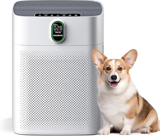 MORENTO Air Purifiers for Bedroom Home Large Room up to 1076 Sq Ft PM 2.5 Display