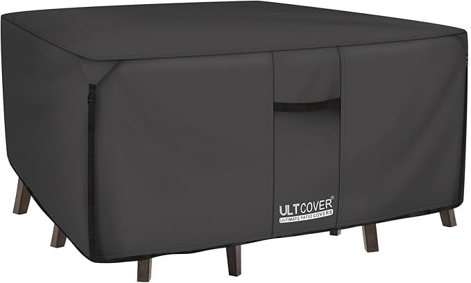 ULTCOVER 600D Tough Canvas Durable Square Patio Table and Chairs Cover