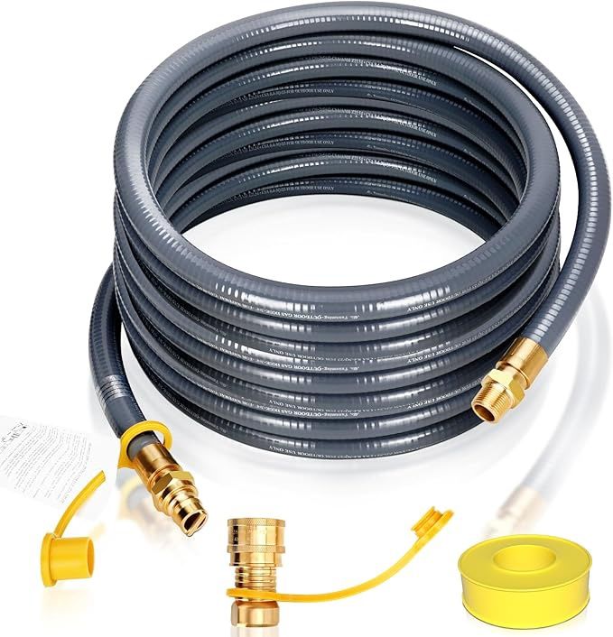 3/4&quot; Natural Gas Hose for Generator, 50FT 3/4&quot; ID Natural Gas Hose with Quick Connect