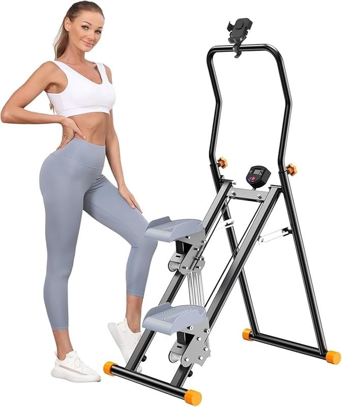 Stair Stepper with Resistance for Home, Stair Climber Exercise Equipment with Monitor