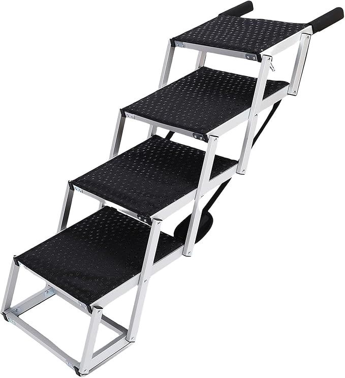 Asixxsix Dog Stairs for Car, Foldable Dog Ramps for Large Dogs with Non Slip Surface
