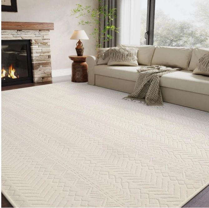 Montvoo 3D Boho Area Rug Rugs for Living Room Machine Washable Rug 5 x 7