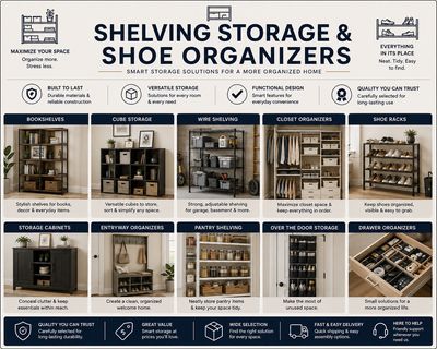 Shelving Storage &amp; Shoe Organizers