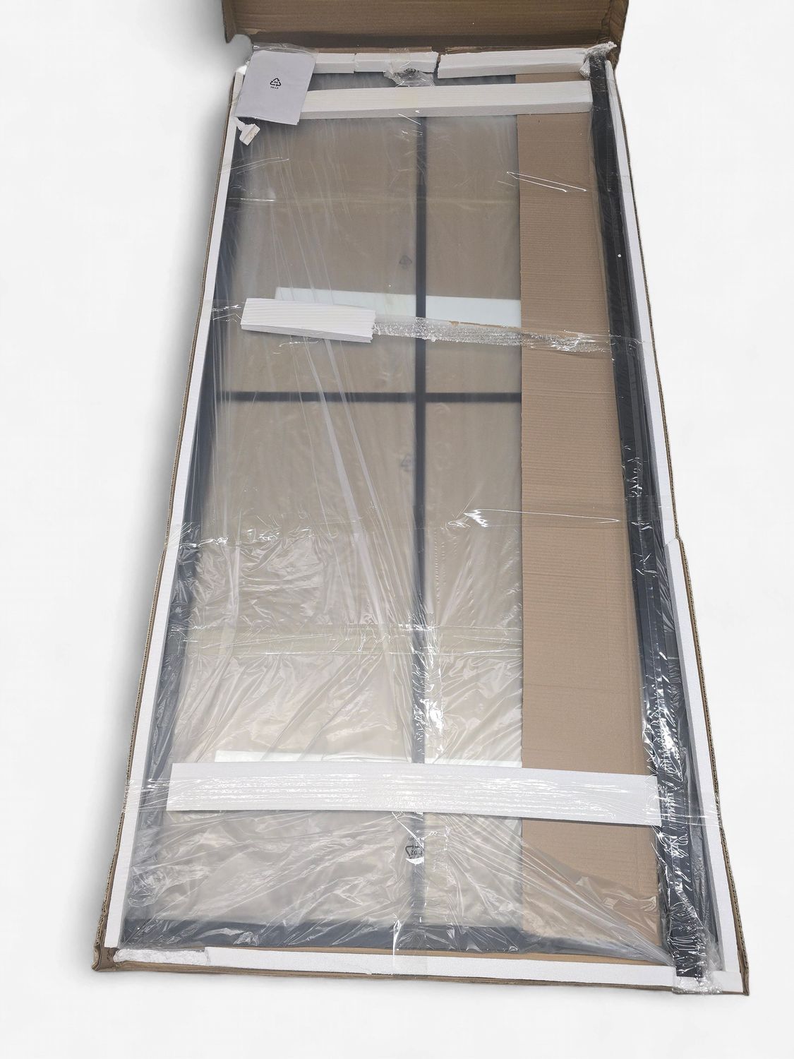 Fixed Glass Shower Door, Framed Tempered Glass Shower Panel 34 * 74 inch