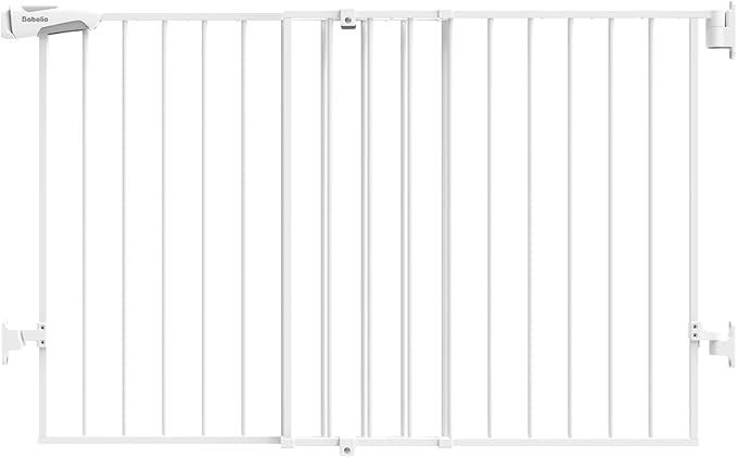 BABELIO Baby Gate with Cat Door - 29-43" Adjustable Metal