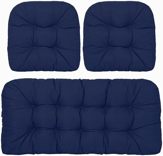 Outdoor Wicker Patio Chairs Cushions, 3 Set of Outdoor Chair Cushions for Patio Furniture