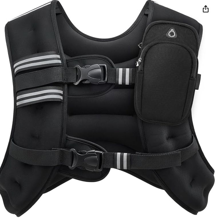 ZELUS Weighted Vest, Weight Vest with Reflective Stripe, Size: 16lb