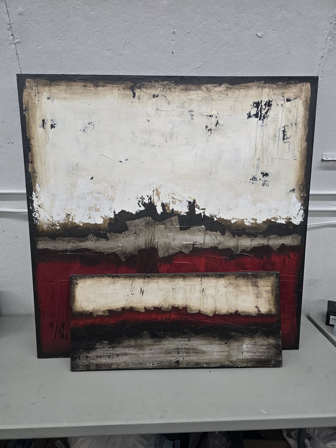 Sara Brooke 2 Piece Decorative Picture Set 48"x 48" (Large), 36"x16" (Small)